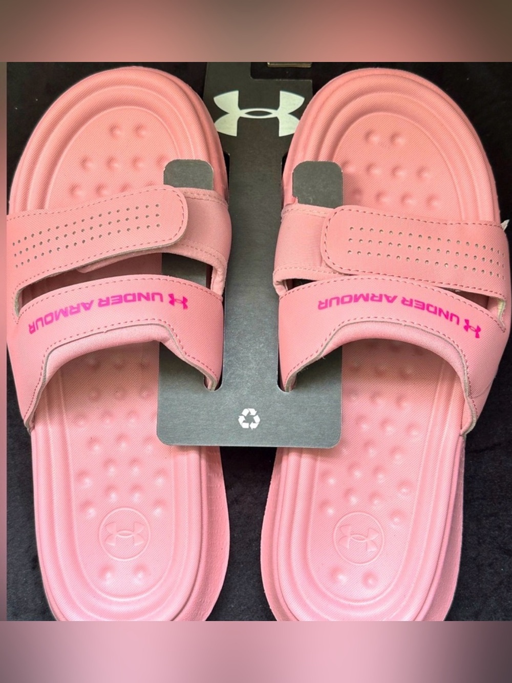 NEW Under Armour Adjustable Womens Pink Slides Sandals - Size 10